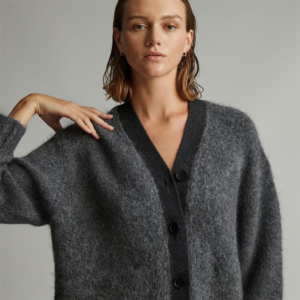 The SuperFuzz Alpaca Oversized Cardigan | Heathered Charcoal