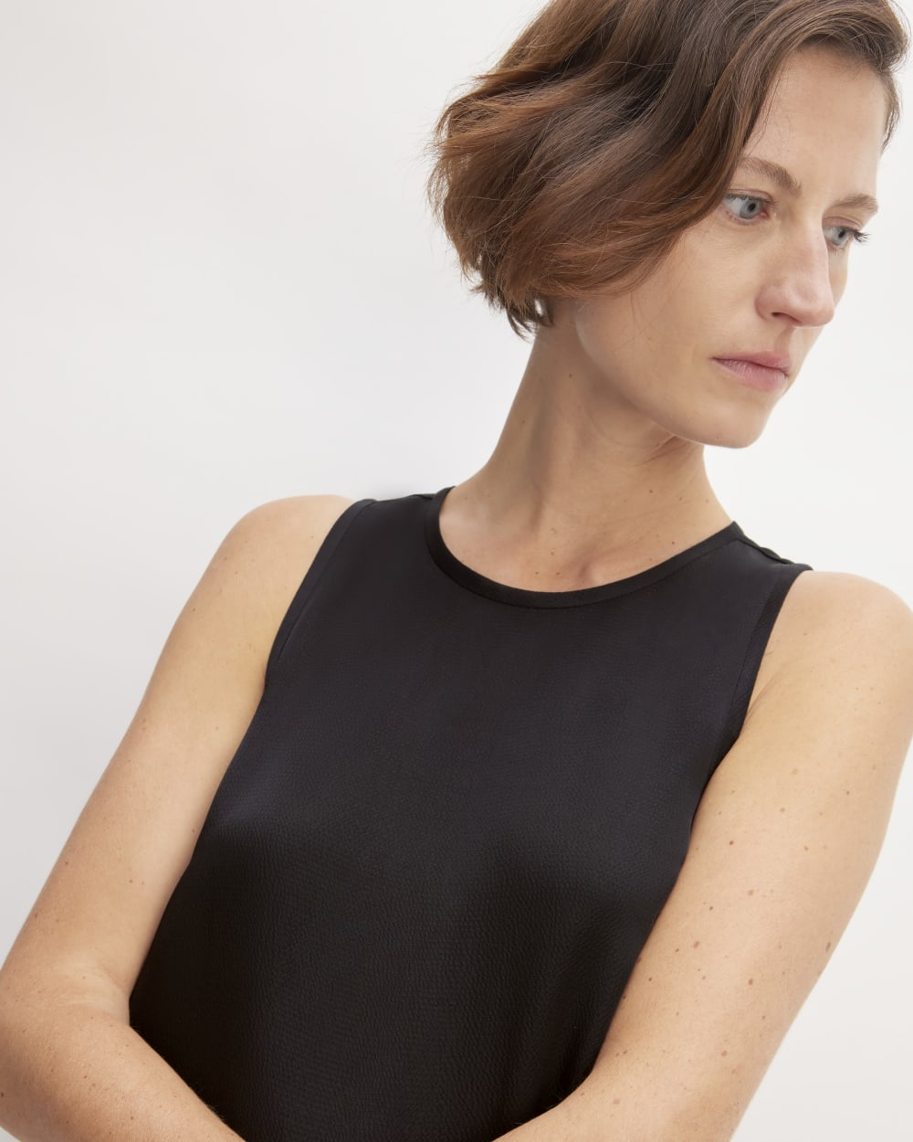 The Satin Racerback Slip Dress | Black