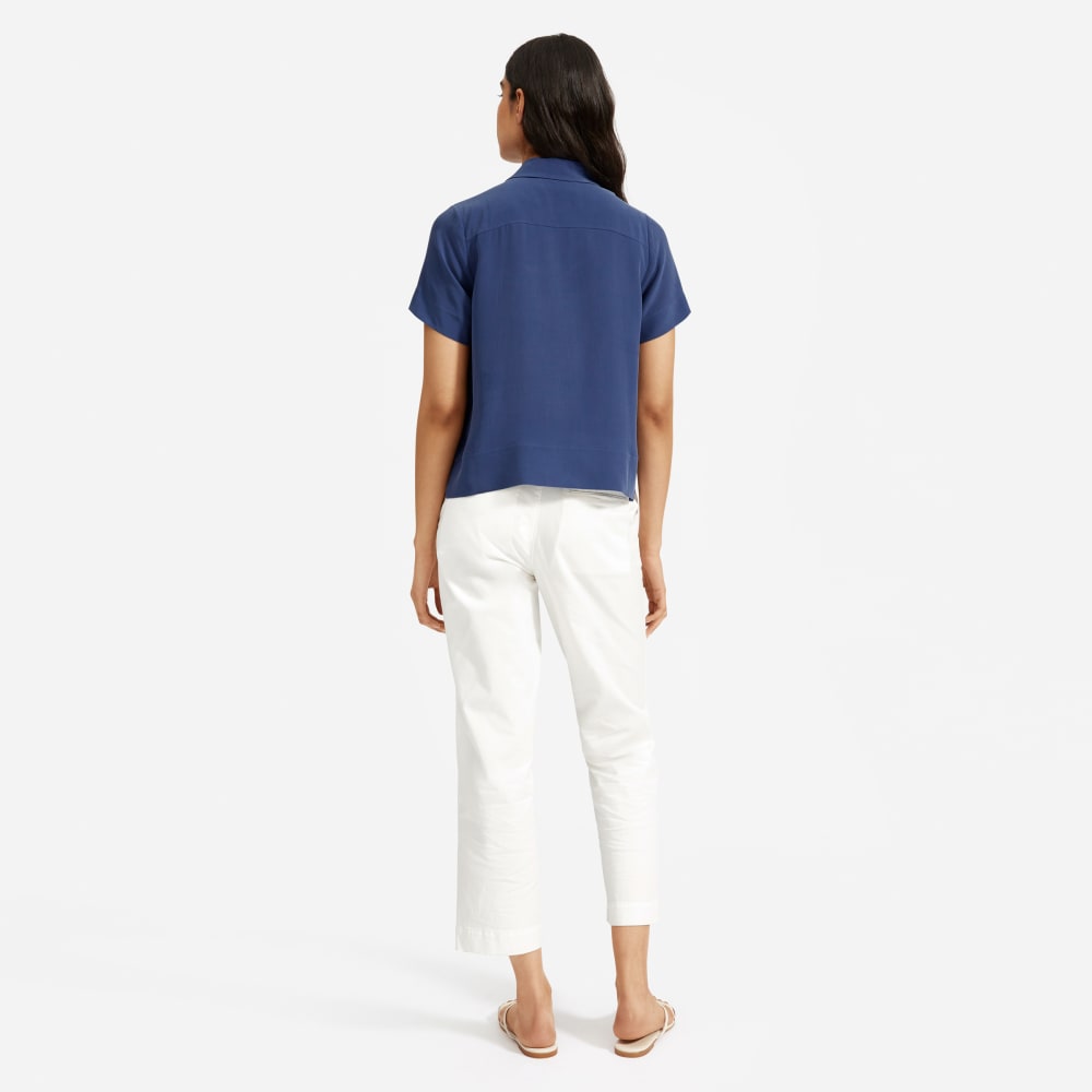 The Clean Silk Short-Sleeve Notch Shirt | French Blue