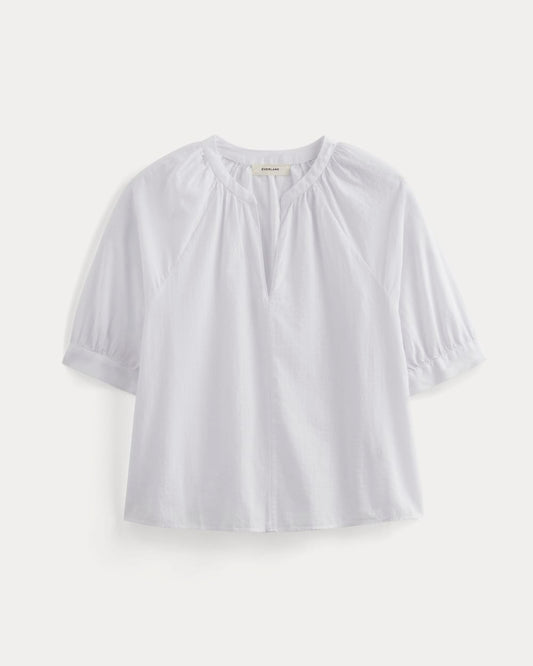 The Gauze Gathered Top | White