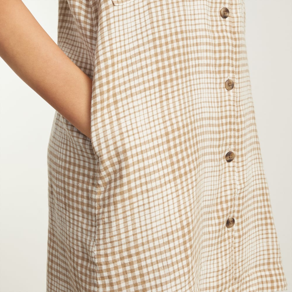 The Linen Workwear Dress | Iced Coffee Grid