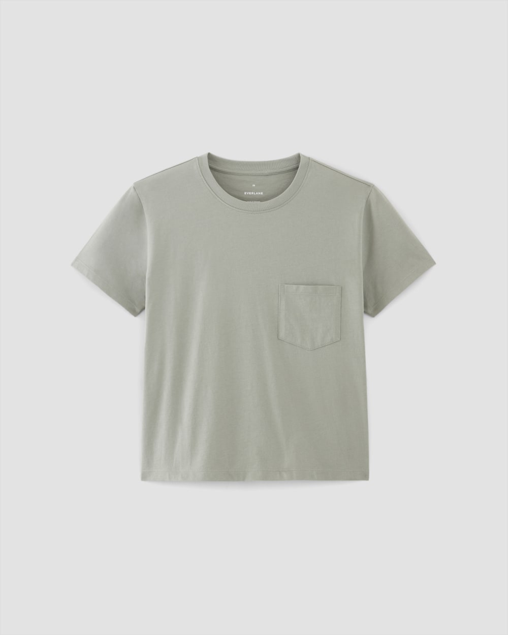 The Box-Cut Tee in Essential Cotton | Sage Green | Pocket