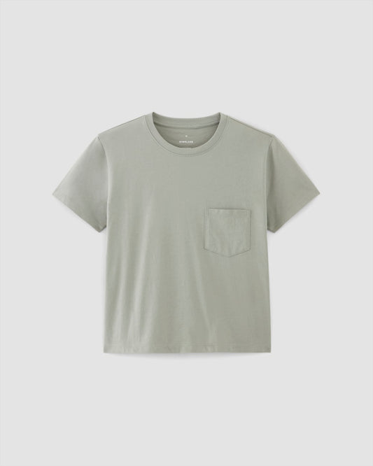 The Box-Cut Tee in Essential Cotton | Sage Green | Pocket