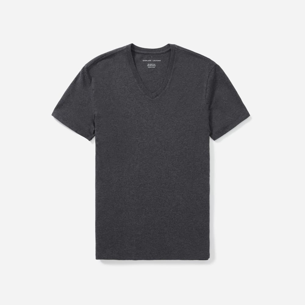 The Organic Cotton V-Neck Tee | Heather Charcoal