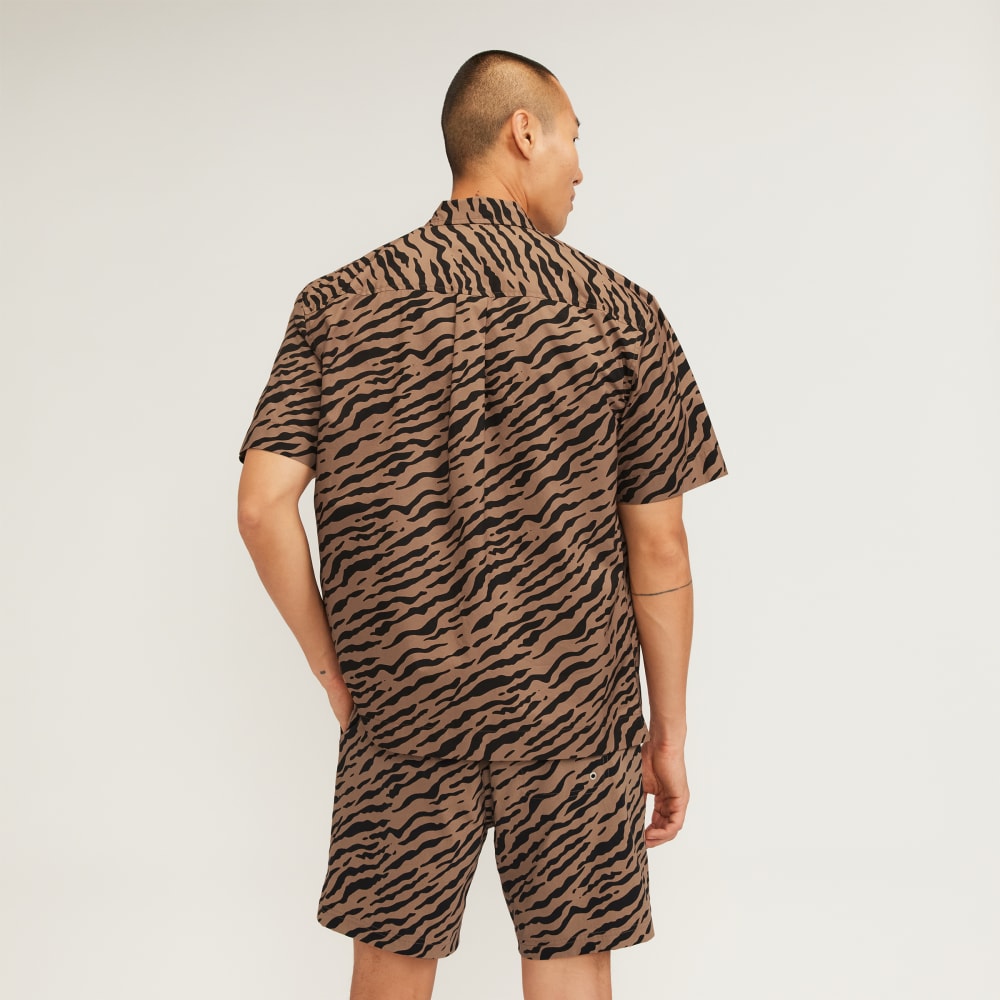 The Poplin Short-Sleeve Shirt | Tiger Stripe Toasted Coconut