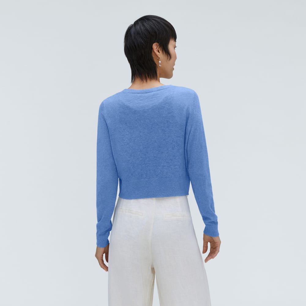 The Featherweight Alpaca Cardigan | Blue Opal