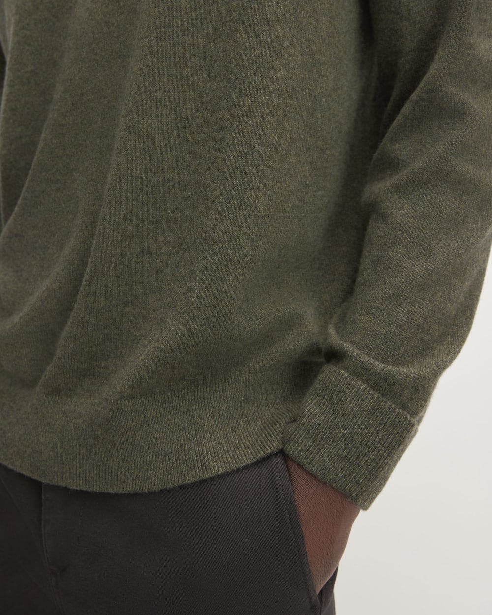 The Grade-A Cashmere Crew | Heathered Army Green