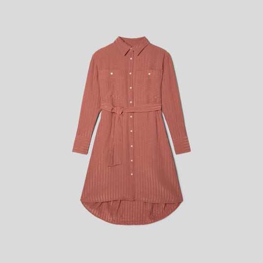 The City Stripe Draped Shirt Dress | Redwood