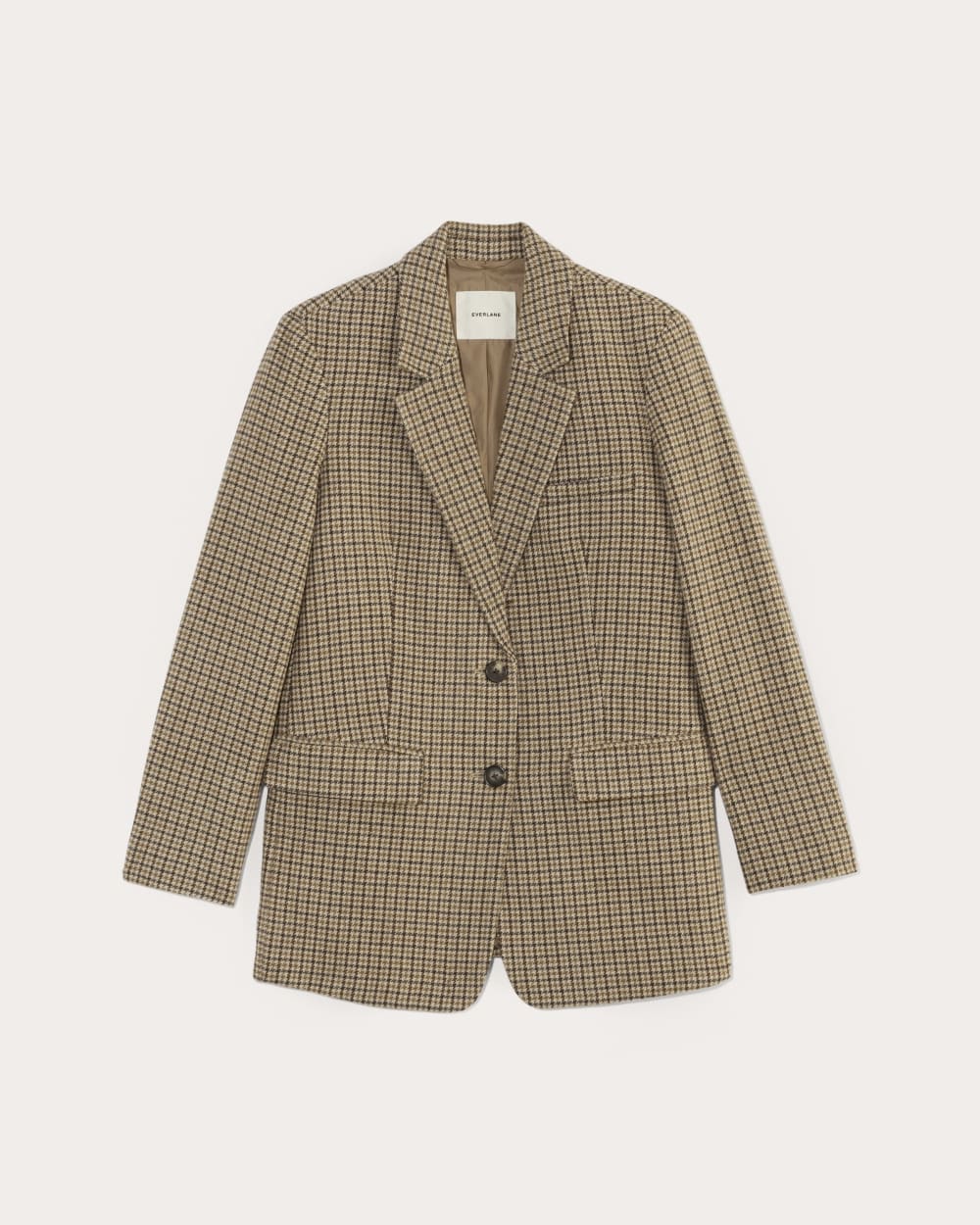 The Oversized Blazer in Wool | Camel Houndstooth