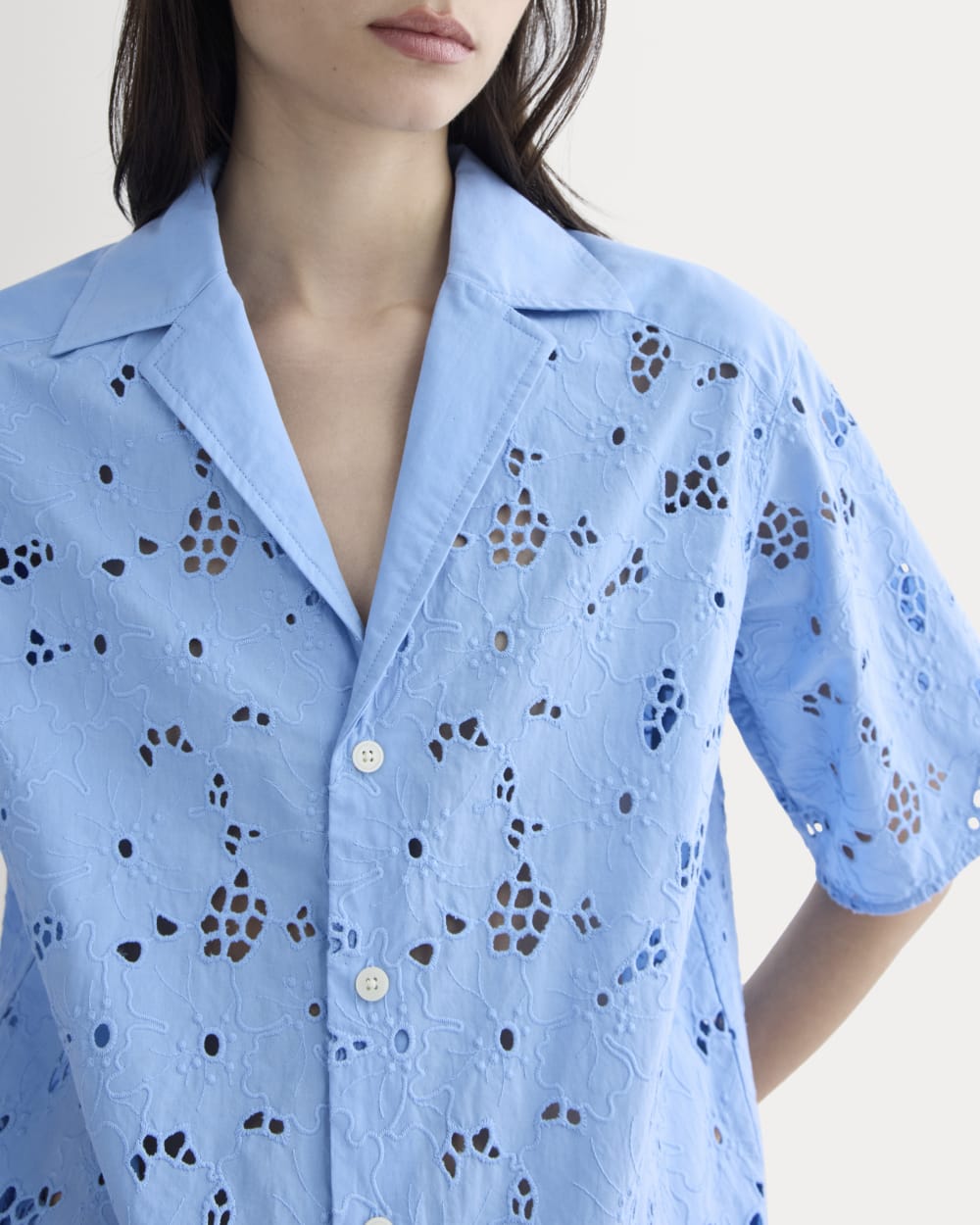 The Eyelet Camp Shirt | Sky Blue