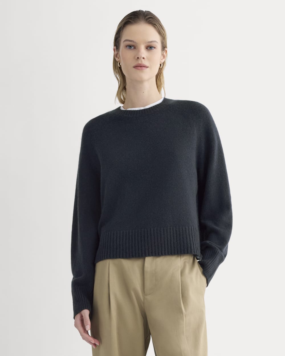 The Boxy Crew in Cashmere | Navy