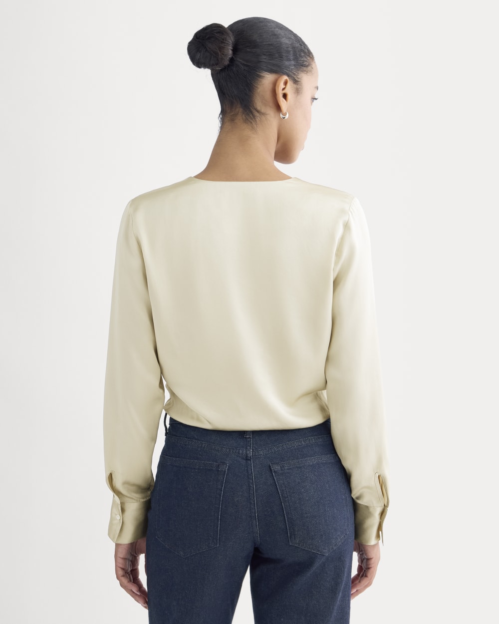 Wrap Top in Silk Charmeuse | Peyote