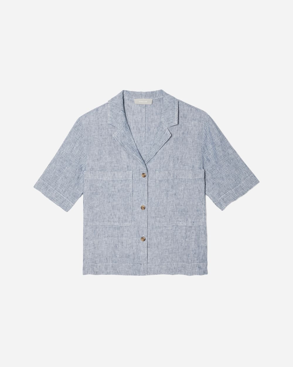 The Linen Workwear Shirt | Blue Pinstripe