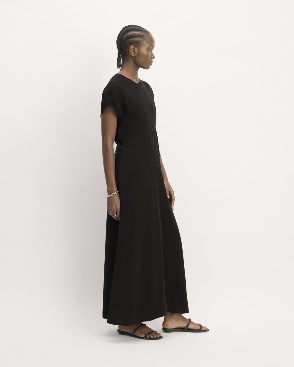 The TENCEL™ Short-Sleeve Midi Dress | Black