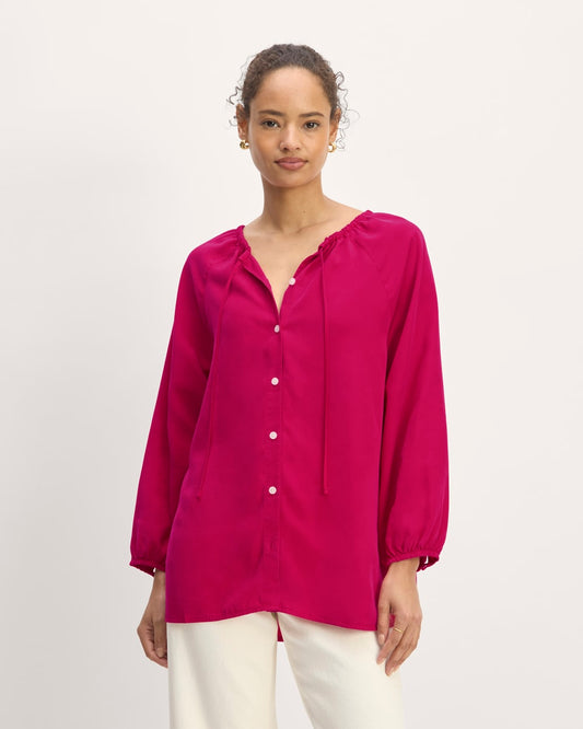 The Gathered Shirt in Butterlite | Red Currant