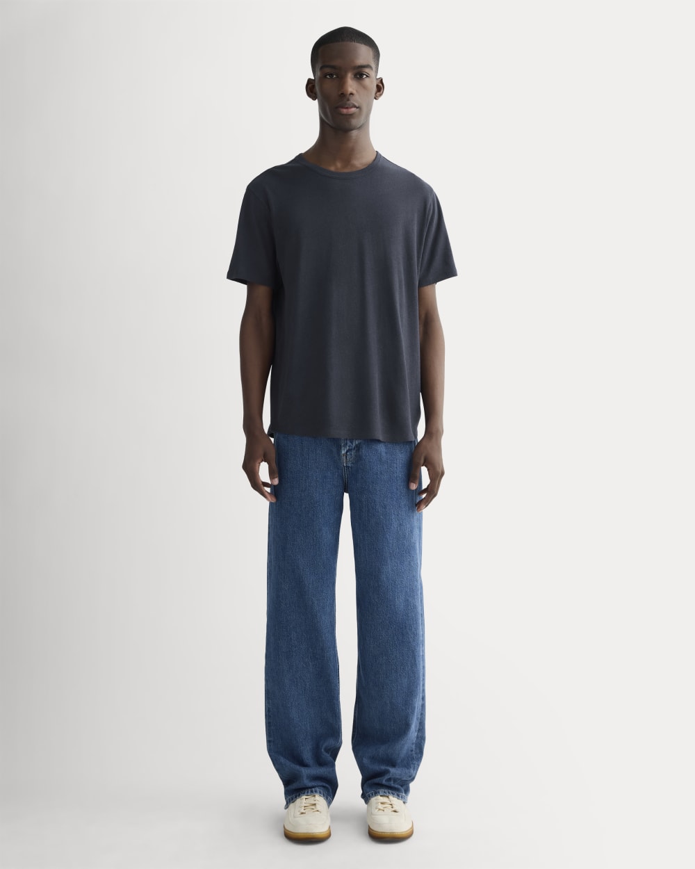 The Cotton Linen Tee | Navy