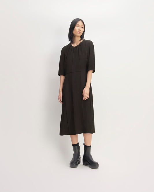 The City Stripe Ruched Dress | Black