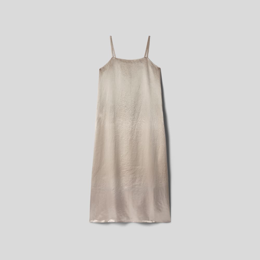 The Satin Square-Neck Slip Dress | Cream
