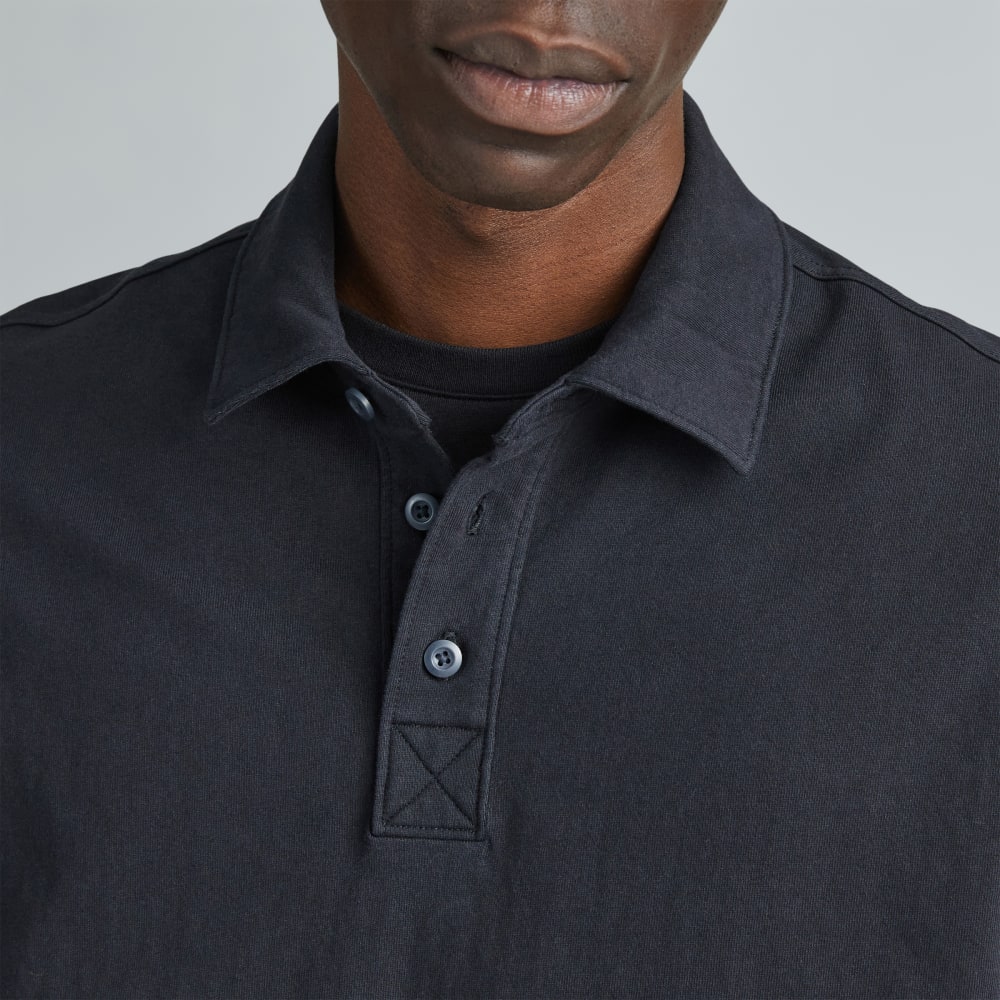 The Premium Weight Relaxed Polo | Black