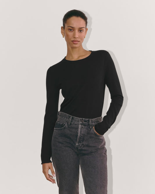 The Crew in Cotton Cashmere | Black