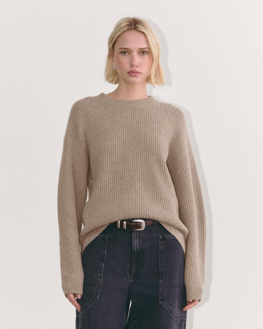 The Cocoon Crew in Wool Cashmere | Oatmeal