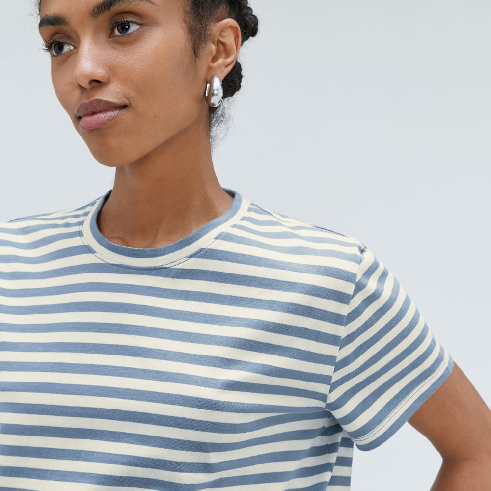 The Box-Cut Tee in Essential Cotton | Spring Lake / Canvas | No Pocket