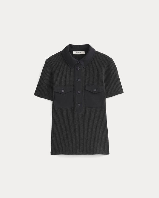 The Cozy Rib Polo | Black