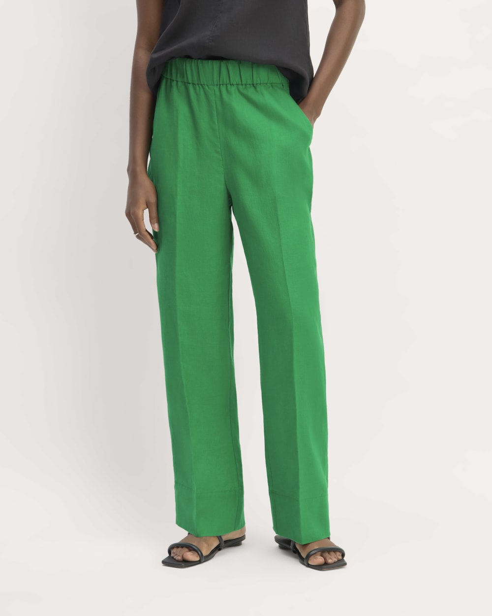 The Linen Easy Pant | Grass Green