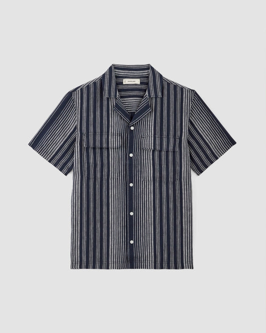 The Resort Shirt in Linen | Navy / Bone
