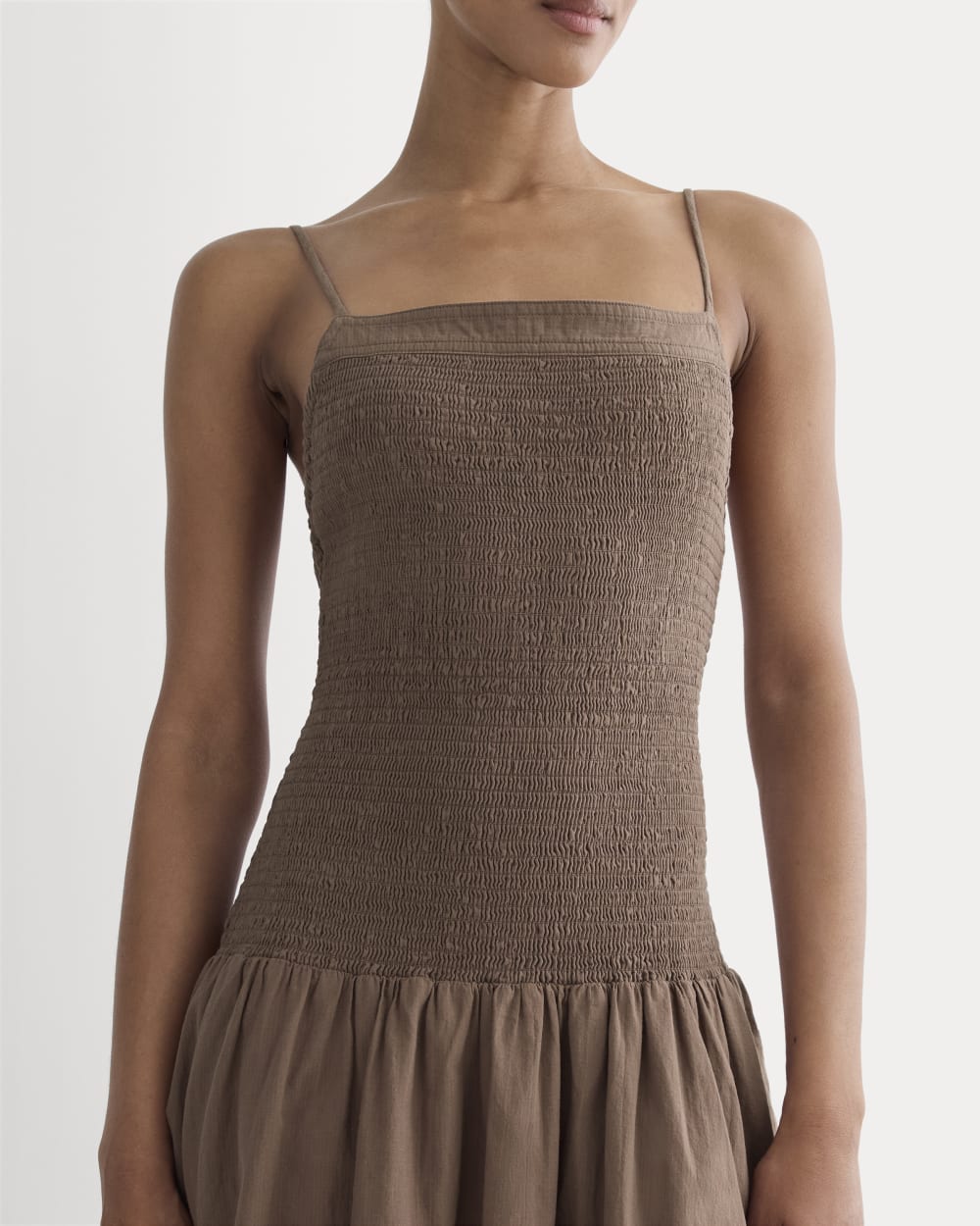 The Gauze Open-Back Dress | Mocha