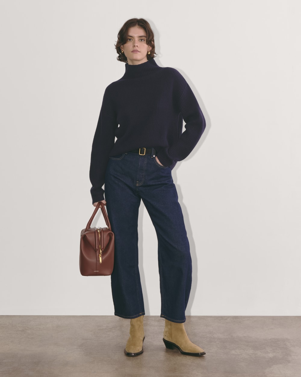 The Fisherman Turtleneck in Wool Cashmere | Navy