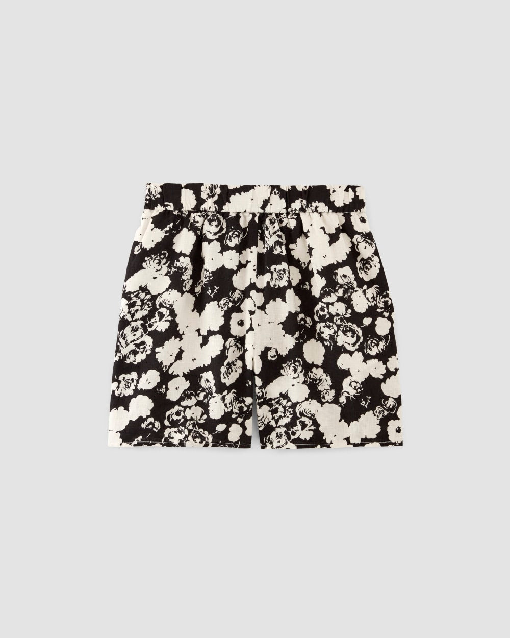 The Linen Easy Short | Black / Bone Floral