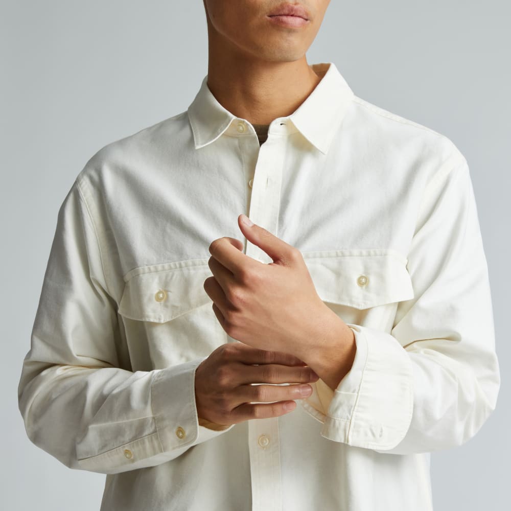 The Organic Oxford Relaxed Utility Shirt | Bone