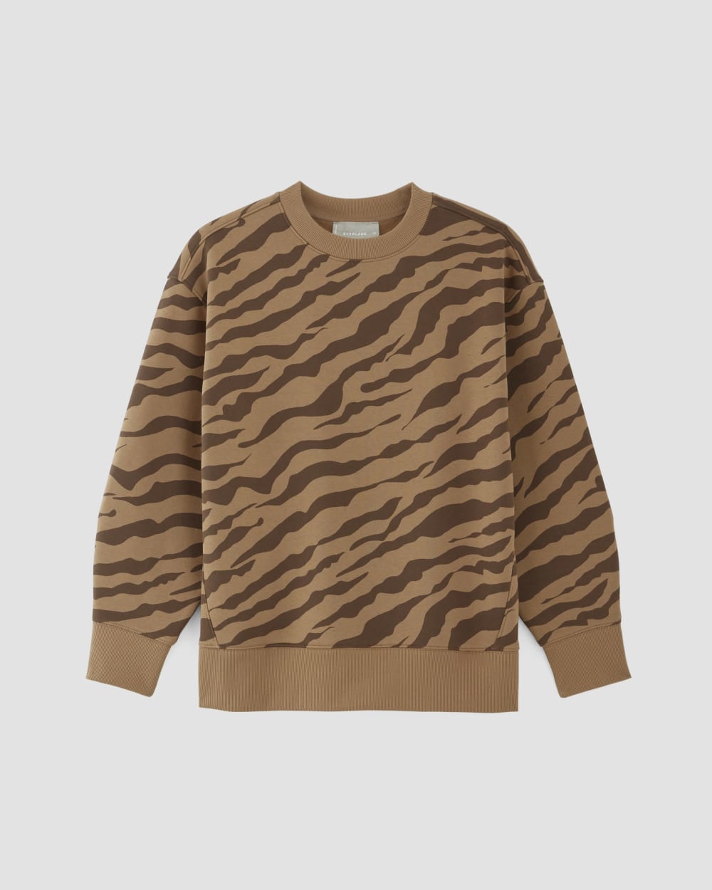 The ReTrack Oversized Crew | Cocoa Tiger Stripe