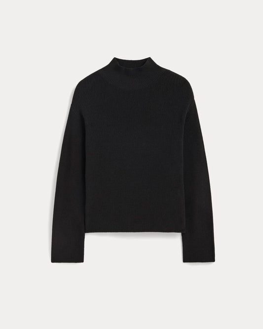 The Slouchy Funnel Neck in Everyday Cotton | Black