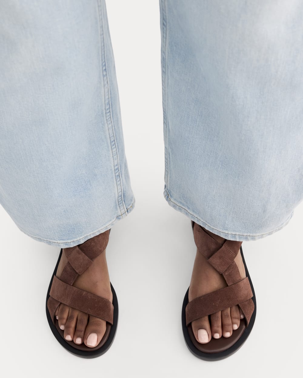 The City Strap Sandal | Burnt Umber Suede