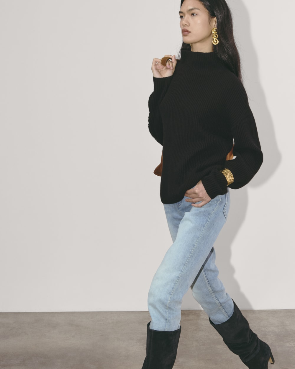 The Fisherman Turtleneck in Wool Cashmere | Black