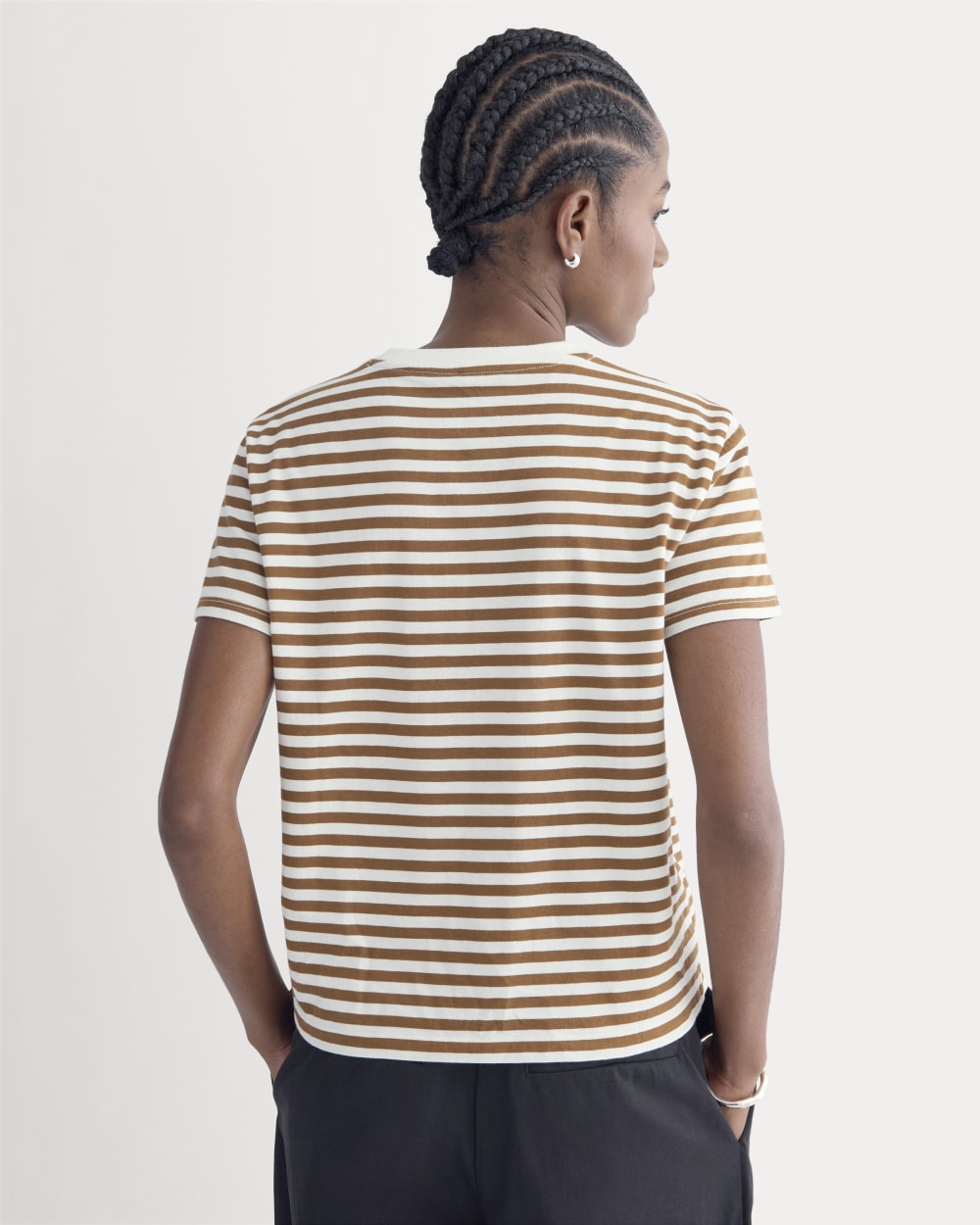 The Box-Cut Tee in Essential Cotton | Bone/Toffee | No Pocket