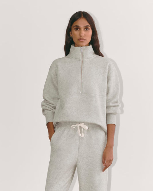 Luxe Fleece Half-Zip Sweatshirt | Heathered Grey