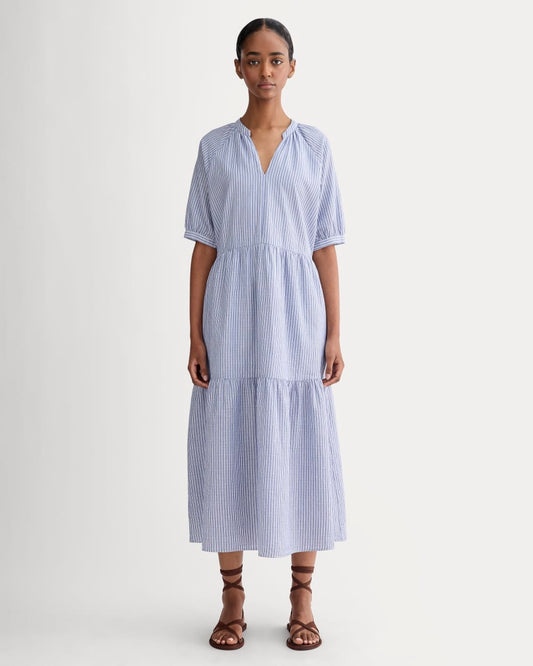 The Farmers Market Dress | Mazarine Blue / Optic White
