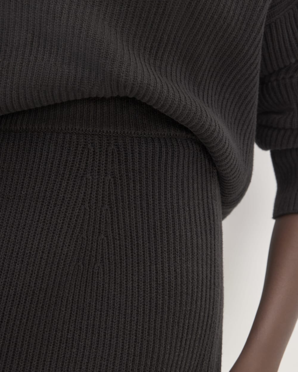 The Organic Cotton Sweater Midi Skirt | Black