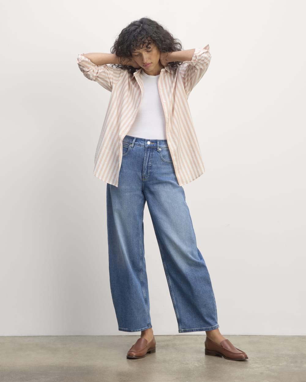 The Must-Have Shirt in Silky Cotton | Bone / Blush Pink