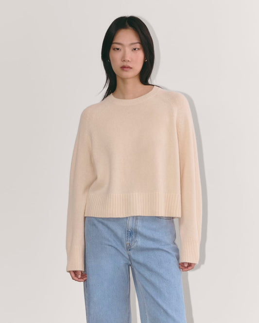The Boxy Crew in Cashmere | Creme