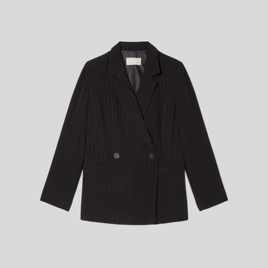 The Drapey City Stripe Blazer | Black