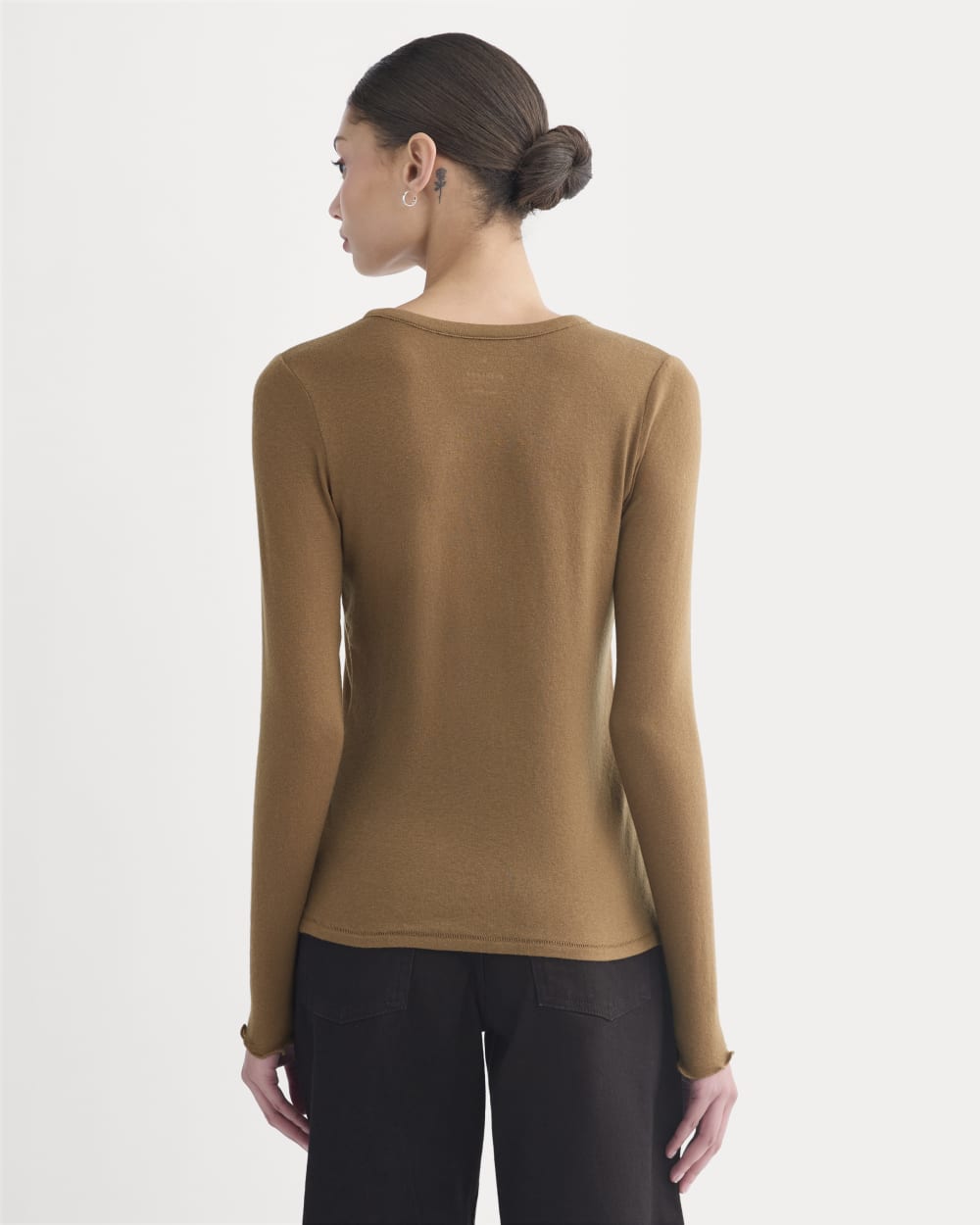 Sheer V-Neck Cardigan in Butterluxe | Toffee