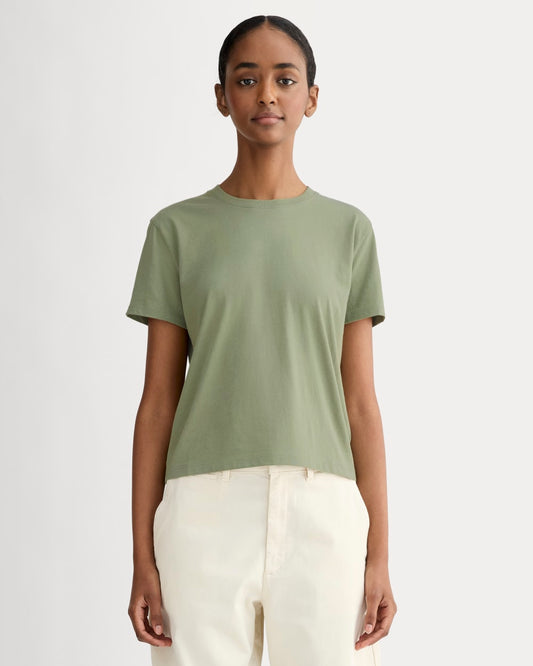 The Box-Cut Tee in Essential Cotton | Sagebrush | No Pocket