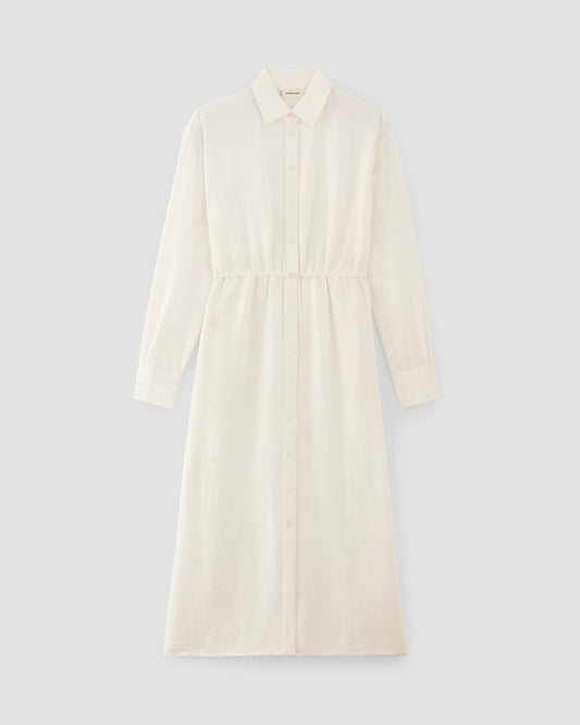 The Mini Jacquard Stripe Shirt Dress | Bone