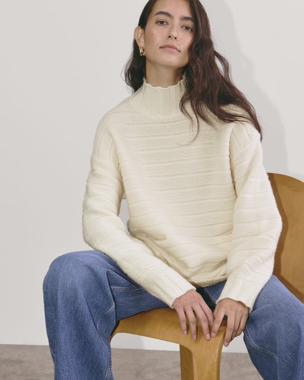 The Oversized Turtleneck in Luxe Merino | Bone