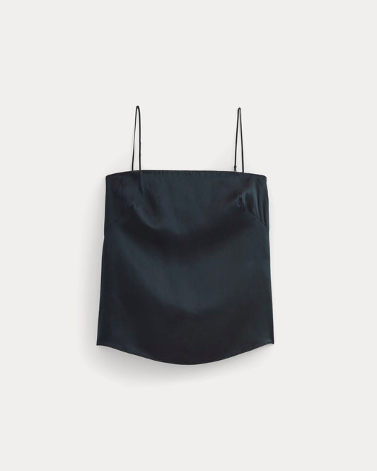 Thin Strap Cami in Silk Charmeuse | Navy