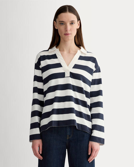 The Mariner Rugby Top | Navy / Bone